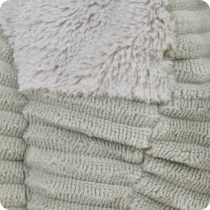 close up of two different fur textures, one variegated like corduroy