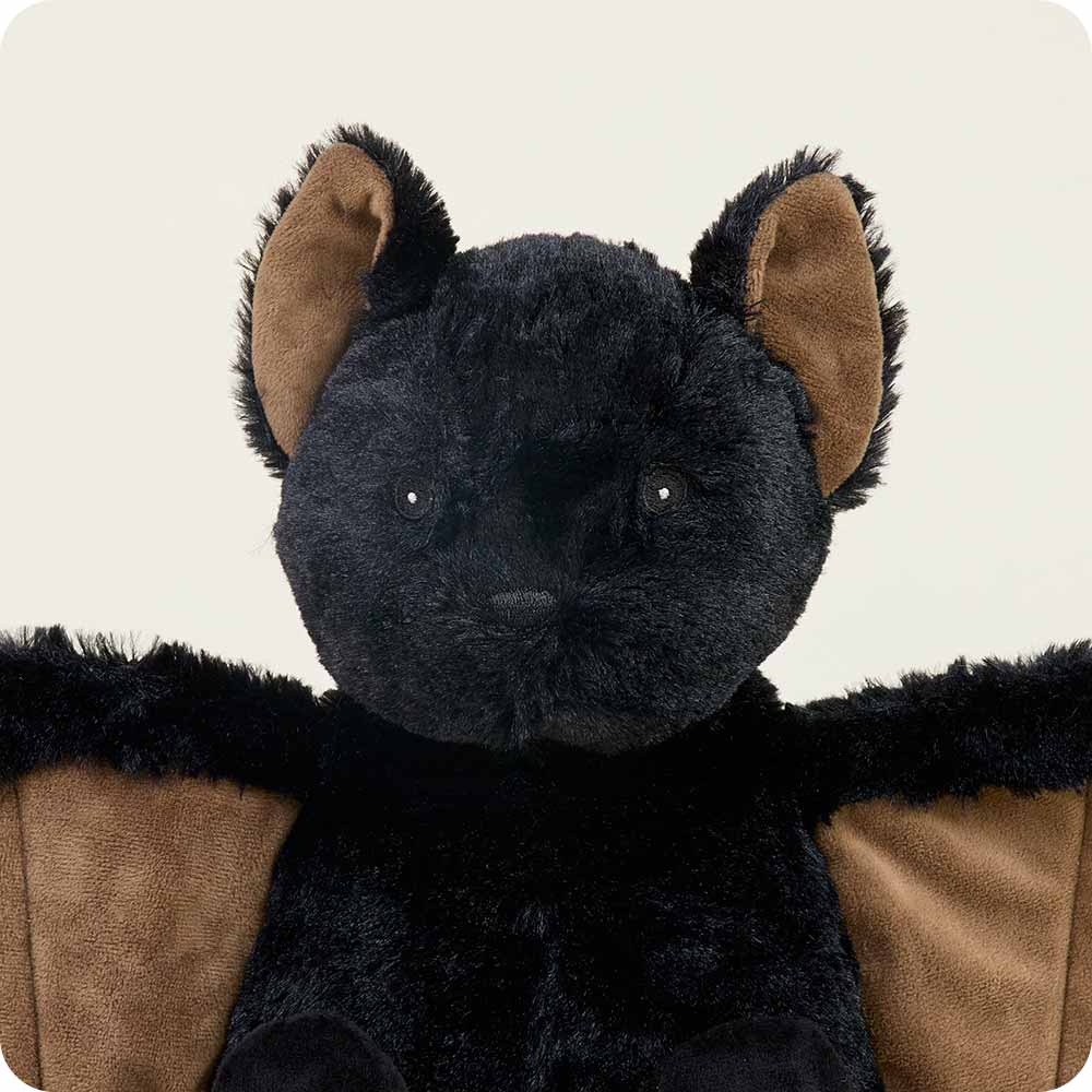 close up of black face with black eyes and nose, big ears with shorter brown fur inside