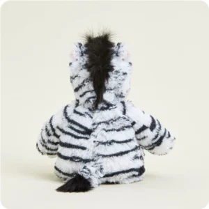 back of zebra shows black mane and black tip of tail