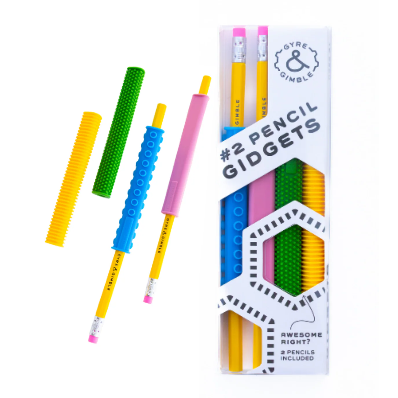 Box of 4 pencil gidgets for use on #2 pencils