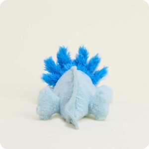 back view shows longer bright blue fur behind gills