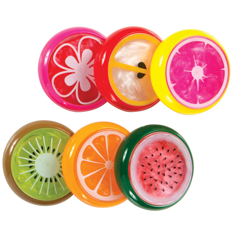 thin discs of putty that look like slices of fruit