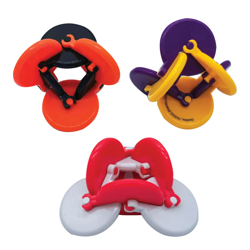 multicolored fidget with round discs that move