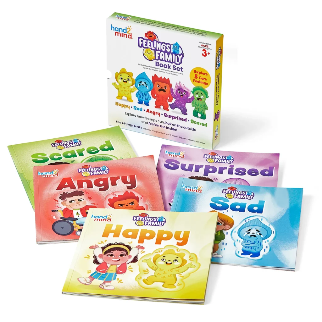 5 books: Scared, Angry, Happy, Sad and Surprised with a cardboard sleeve