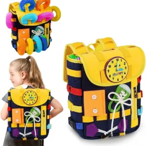 backpack with loops and toys