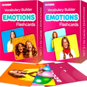 emotions flash cards show people showing and emotion with the name of the emotion on the other side