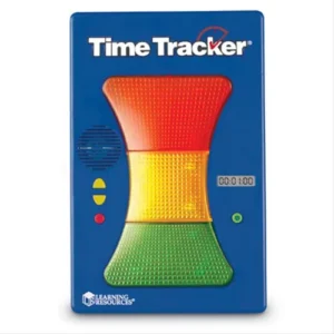 blue plastic time tracker with red, yellow and green sections