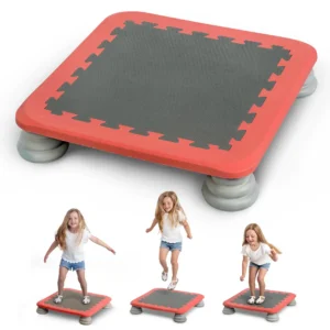 A square bounce board in red