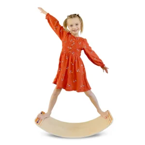 child balancing on the board