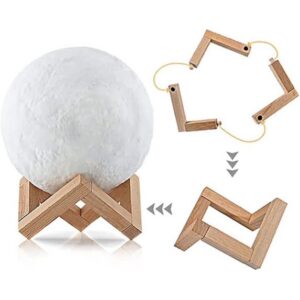 wooden base is in three parts and comes together as a sand for moon light