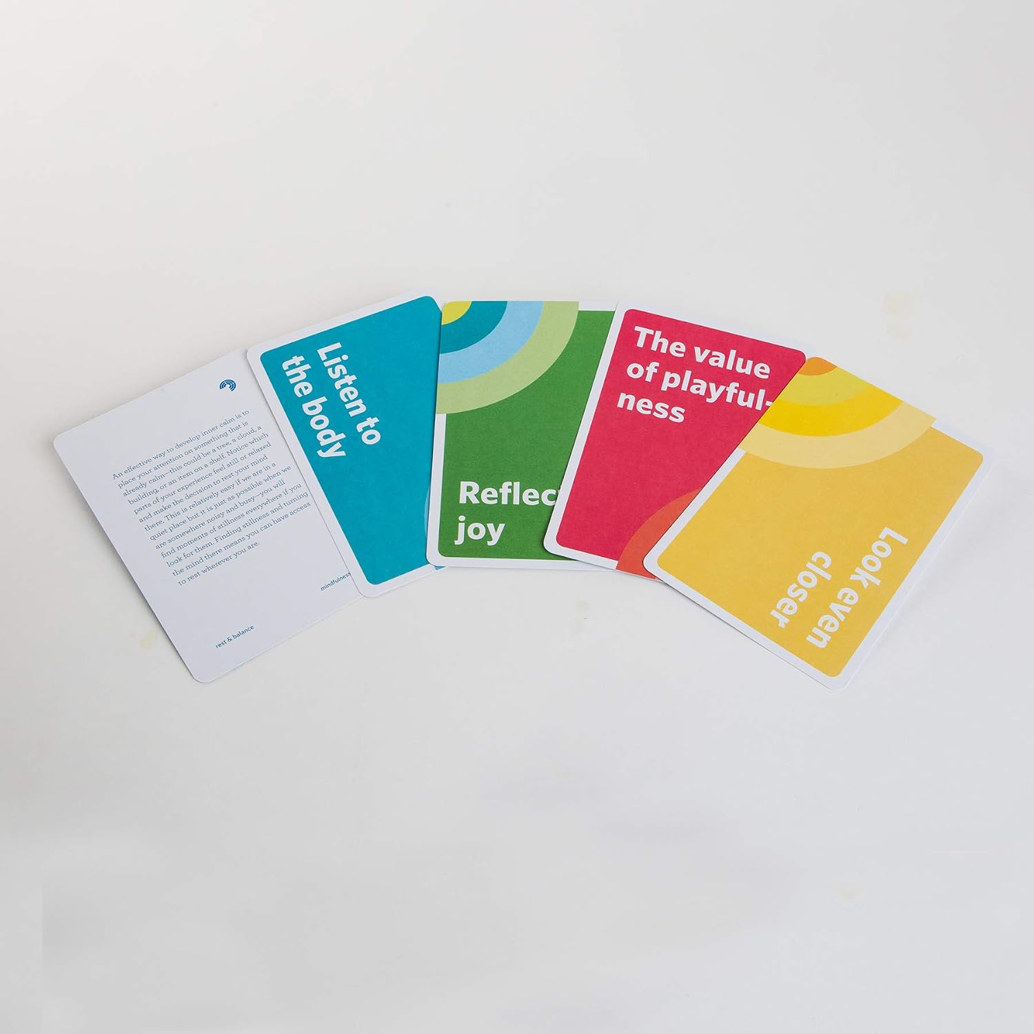 multicolored cards are twosided with prompts
