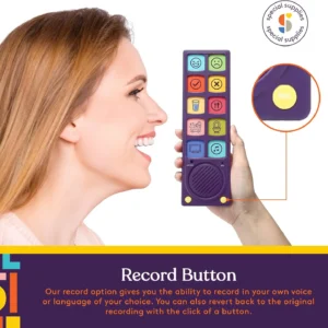 includes record button so you can record your own voice