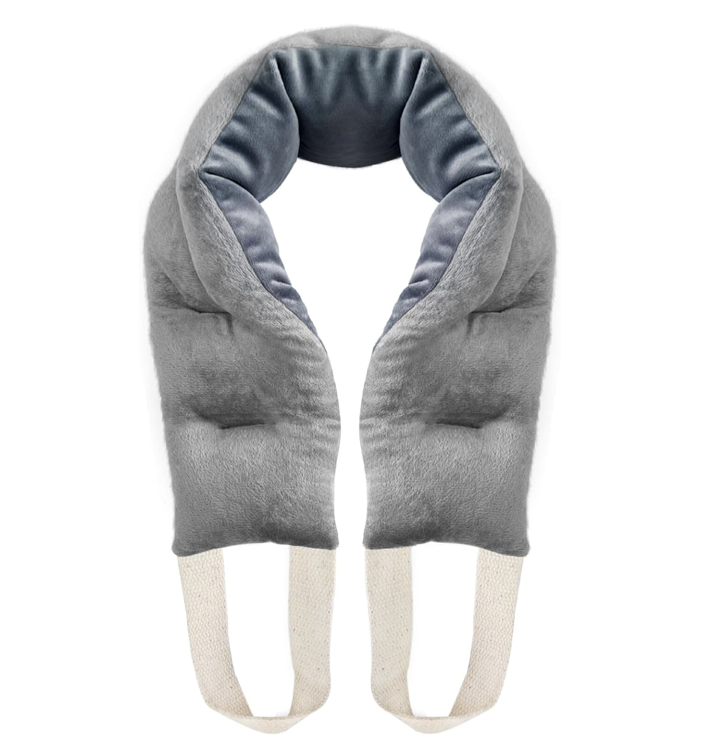 Grey plush weighted neck wrap
