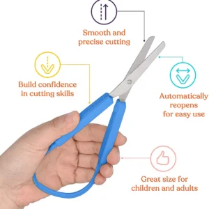 scissors with straight handles that are connected