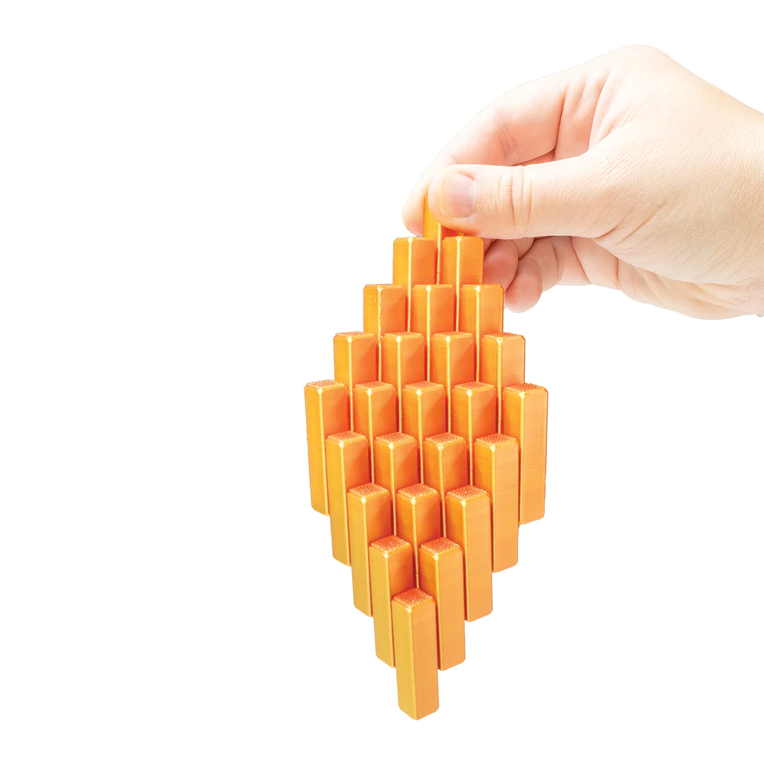 orange pixel cube in diamond shape