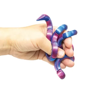 3-d printed snake wrapped around a person's fingers