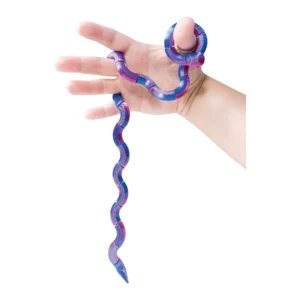 purple snake threaded through fingers