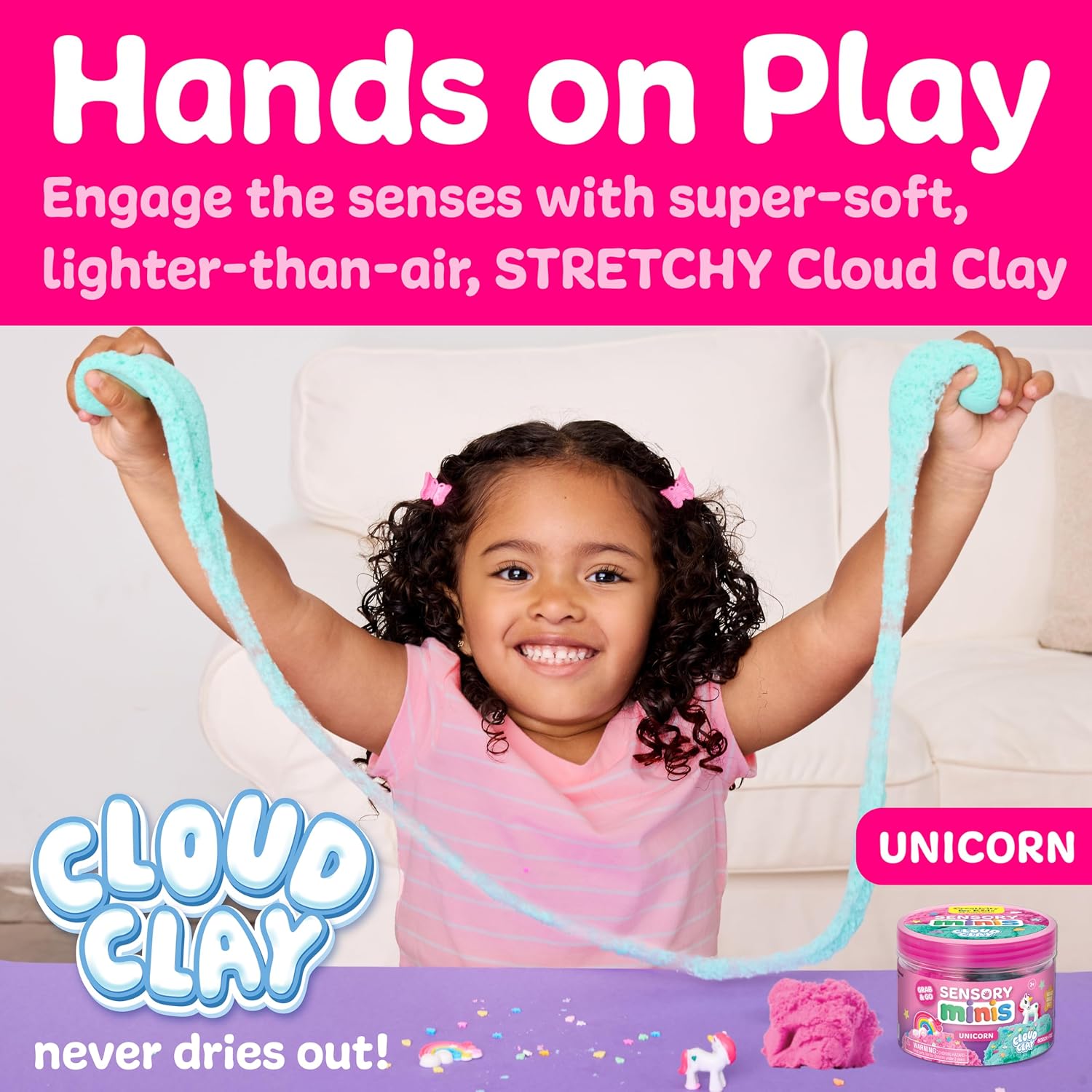 hand on play cloud clay never dries out