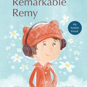 Remarkable Remy book cover - watercolor shows Remy in red coat and hat with earphones on