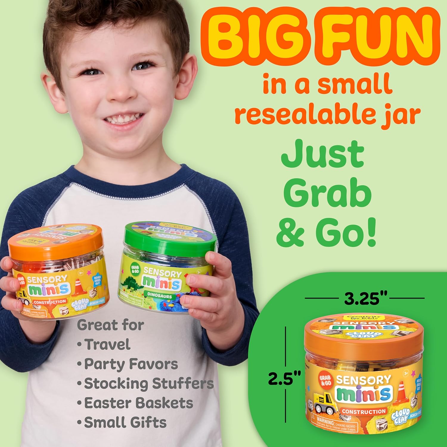 2.5" high by 3.25" diameter jar