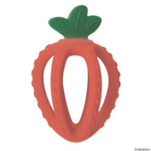 carrot shaped teether is green and orange
