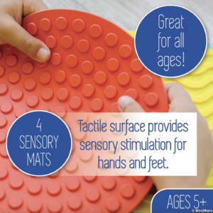 tactile surface provides sensory stimulation for hands and feet
