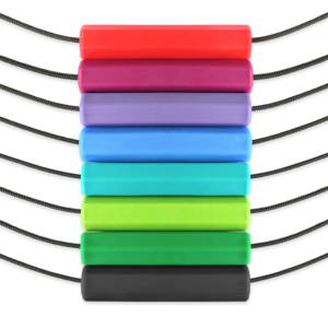 multiple colors of the bite tube necklace
