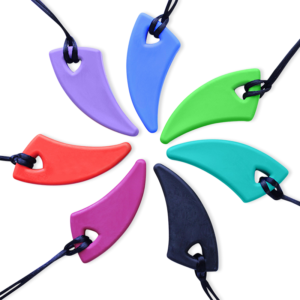 multiple saber tooth necklaces in different colors