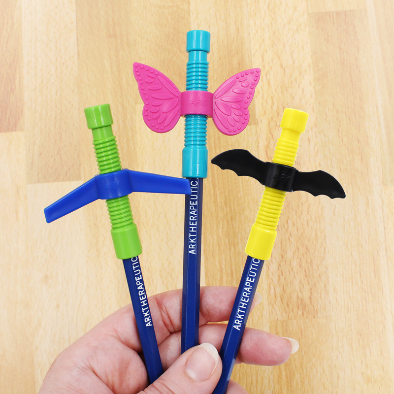3 pencil toppers on pencils