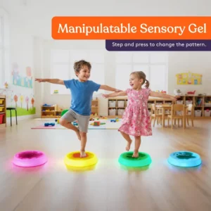 manipulate sensory gel, step and press to change the pattern