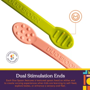 close up of dual stimulation ends, one with lines and one with bumps