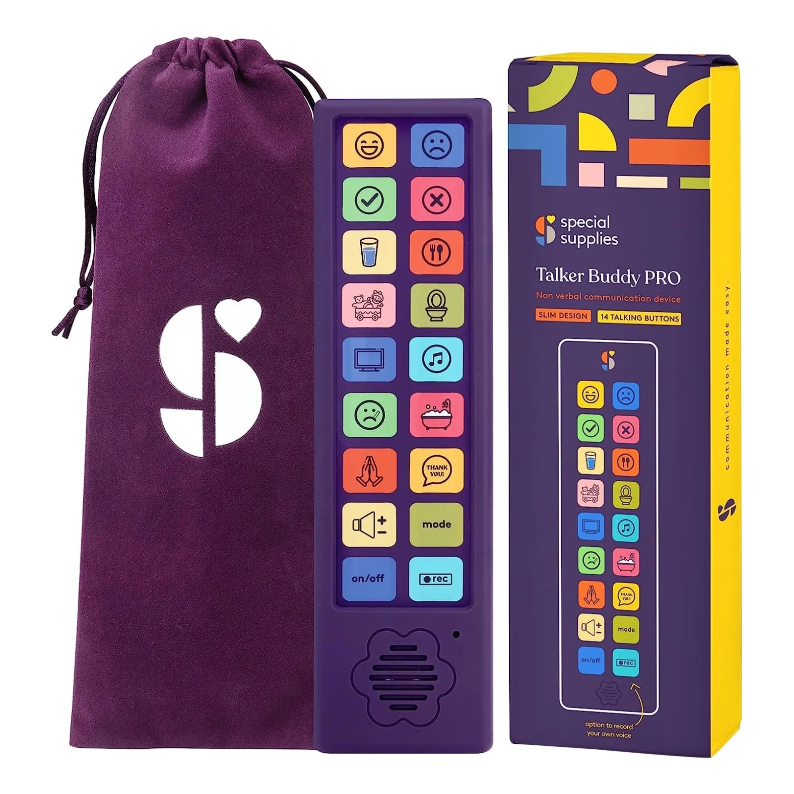 rectangular device with multicolored buttons with icons