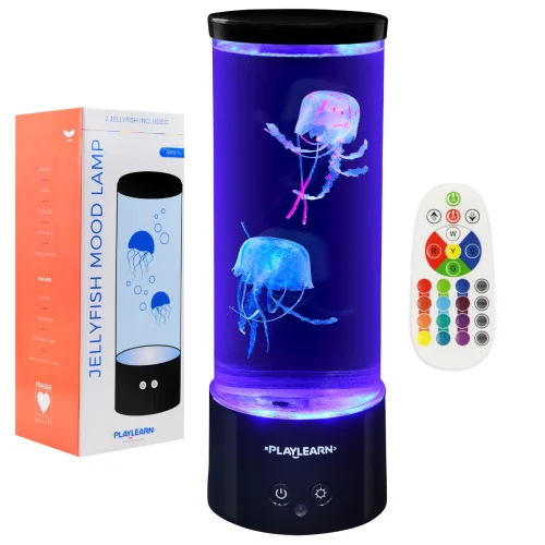 a round lamp with Lifelike jellyfish visuals