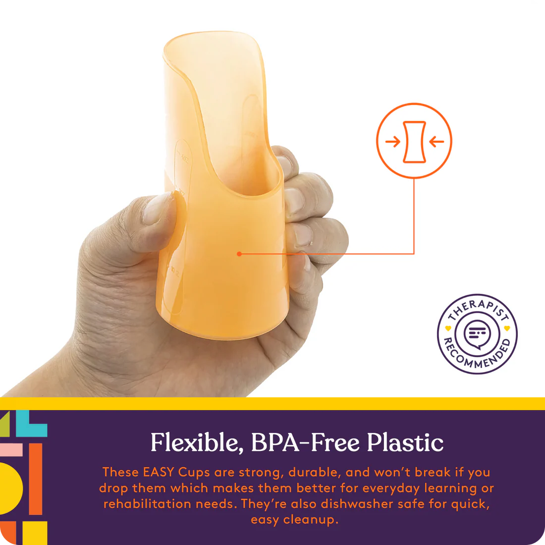 cup is flexible BPA free plastic, cup can bend