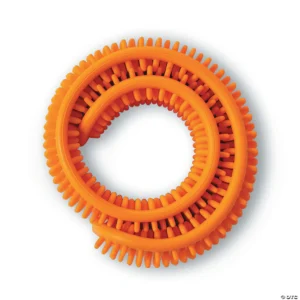 bracelet curled on itself, shows soft spiky texture on either side