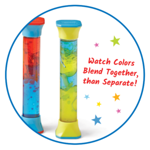 shake tubes to blend colors together then watch them separate