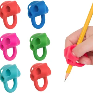 6 pack pencil grip in red, blue, pink, green and teal