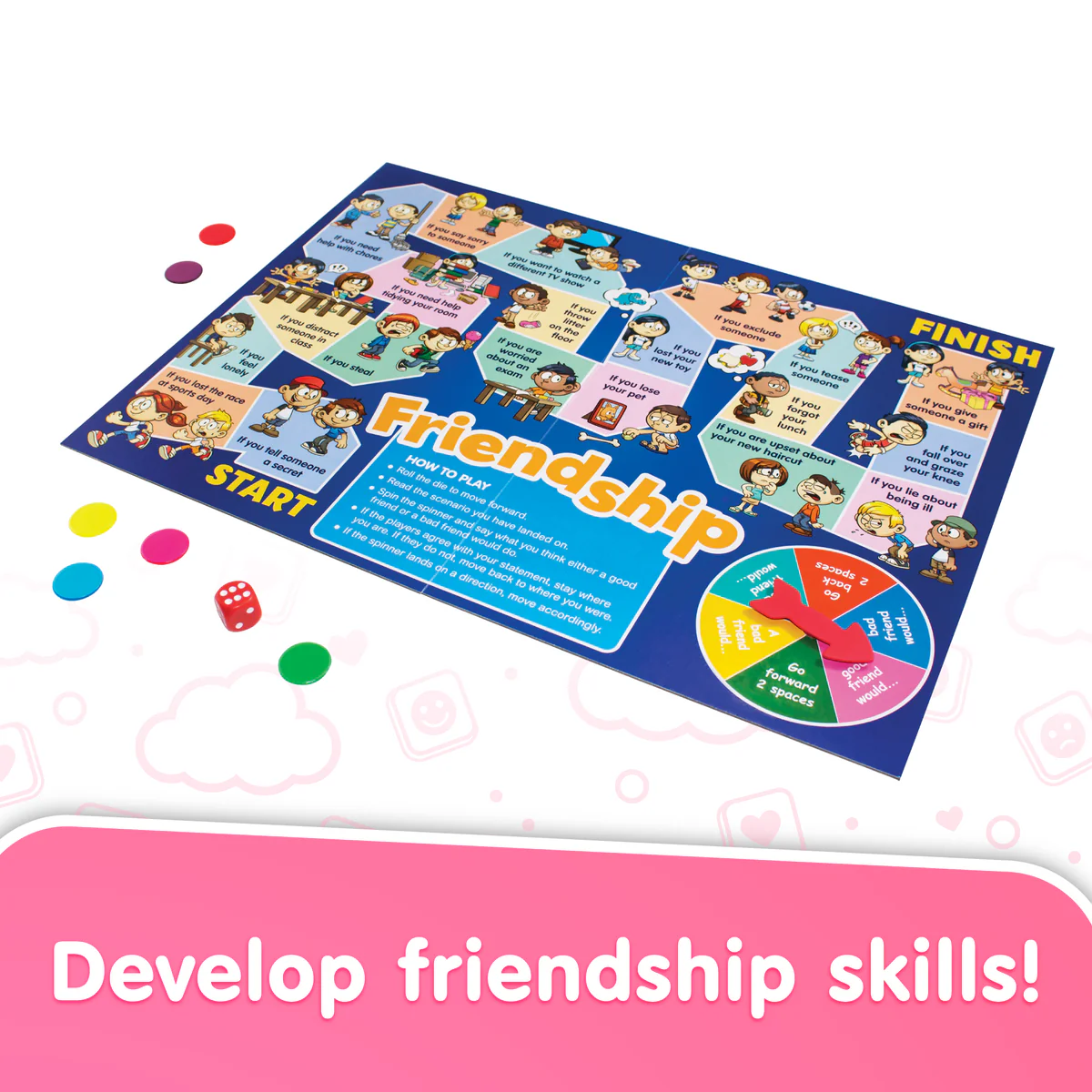 develop friendship skills with friendship board game