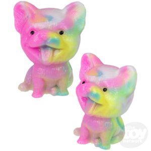 rainbow colored corgi toy