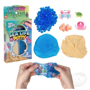 blue pearls, 4 sea animals, blue slime and beige sand