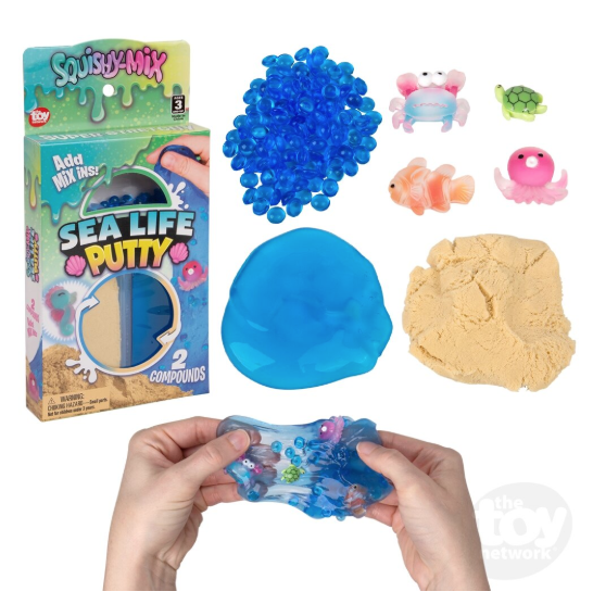 blue pearls, 4 sea animals, blue slime and beige sand