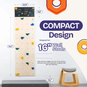 designed for 16" wall studs, 70.7" tall and 15.7" from ground, 23.6" wide