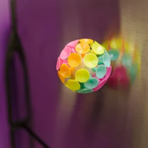 ball is suctioned to a surface and lit up