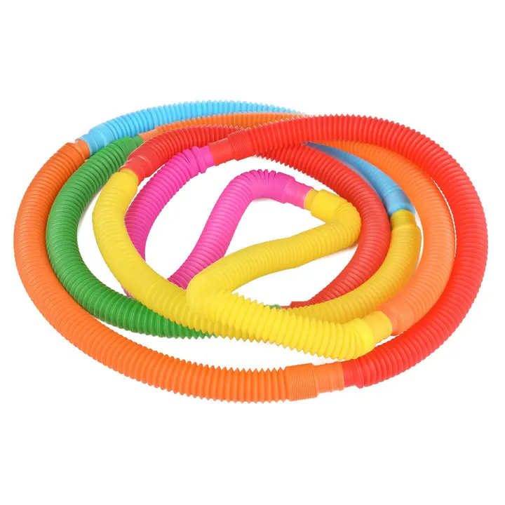 different colored tubes are connected together to make a long circular tube