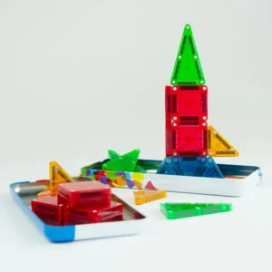 rocket made of mini magnatiles