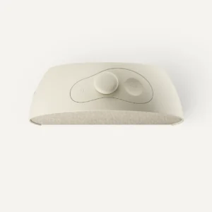 top view shows oblong shape and buttons