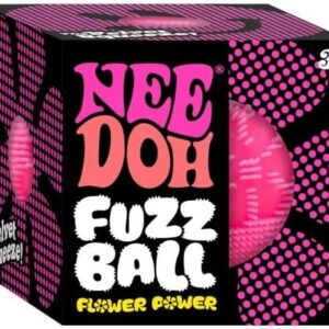 Needoh fuzz ball flower power box with pink squish inside