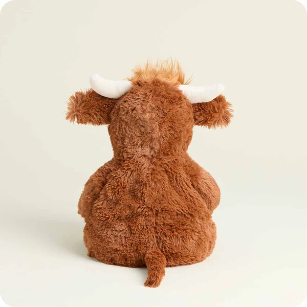 back view shows white horns and reddish brown body