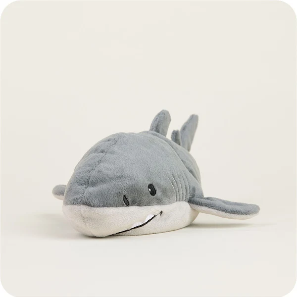 3/4 view of grey shark with white belly and underfin