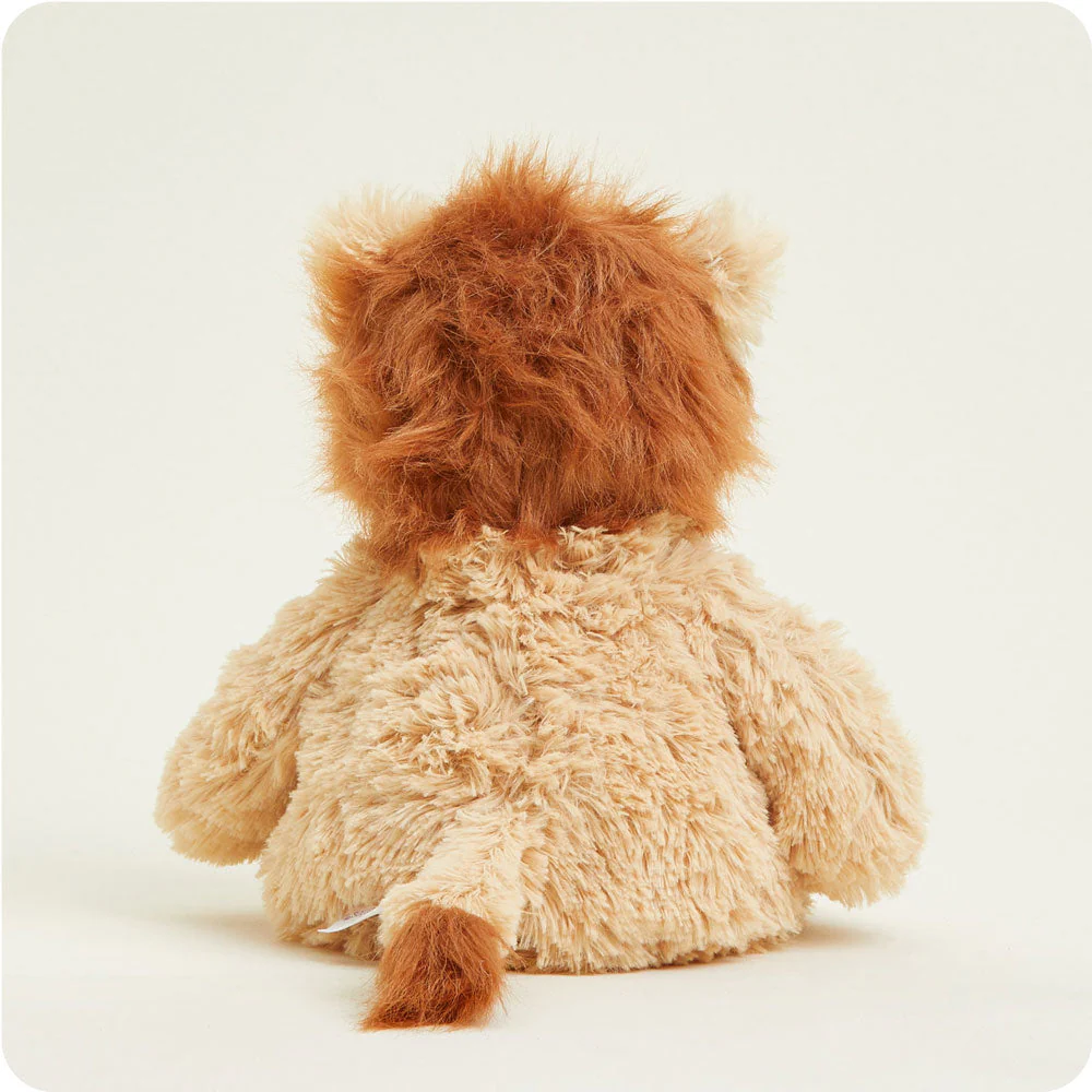 back of lion has long reddish brown mane and tip of tail